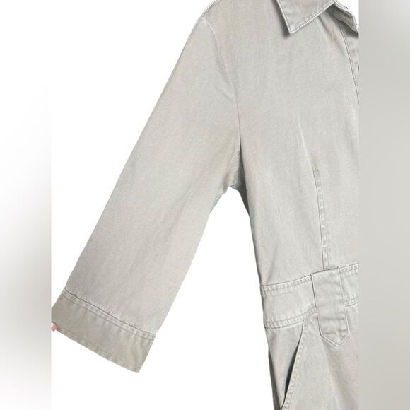 Vintage 100% Cotton Button Down Moda Cargo Utility Half Sleeve MIDI Dress 12 - Picture 6 of 11